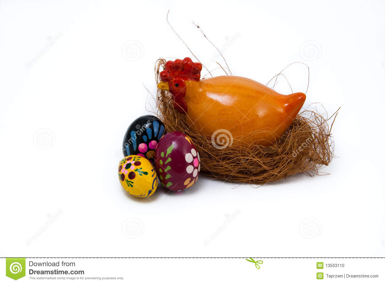 Hen On Nest Clipart Easter Eggs And Hen On Nest