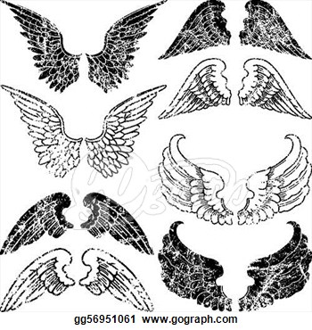 Illustration   Grunge Angel Wings  Vector Clipart Gg56951061   Gograph