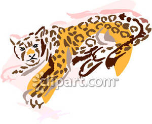 Jaguar Lying Down   Royalty Free Clipart Picture