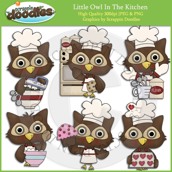 Little Owl In The Kitchen Clip Art Download    2 00   Scrappin Doodles