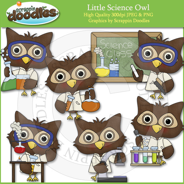 Little Science Owl Clip Art Download    2 00   Scrappin Doodles