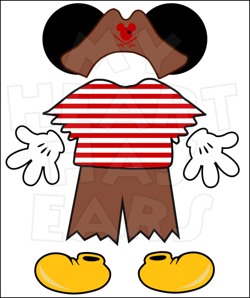 Mickey Ears Balloon Clipart Mickey Mouse Pirate Body Parts
