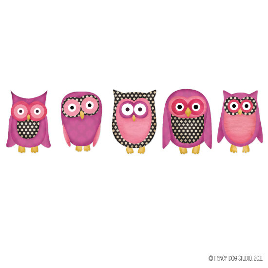Owl Clip Art   Pink With