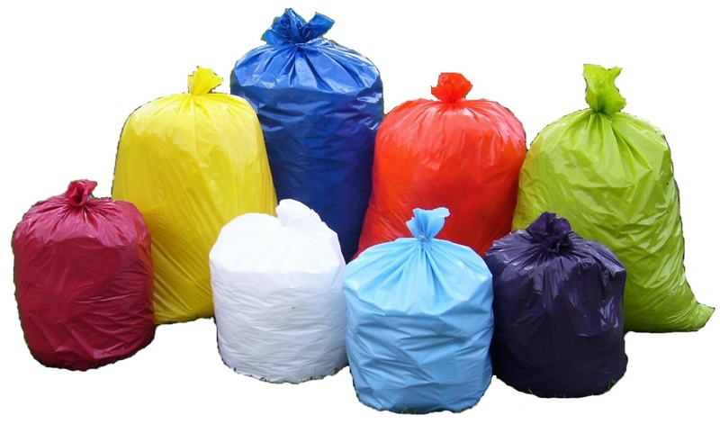Rainbow Colored Trash Bags Garbage Bag Clipart
