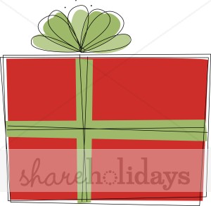 Red Christmas Package Clipart   Christmas Clipart