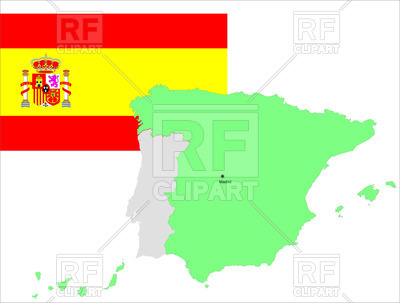 Spanish Flag And Contour Of Map Of Spain 56936 Download Royalty Free    