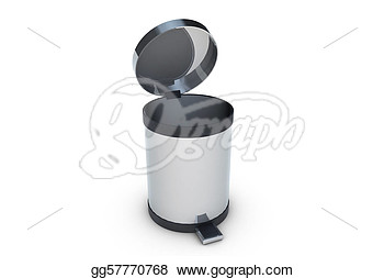 Stock Illustration   Trash Can Isolated On White  Clipart Gg57770768