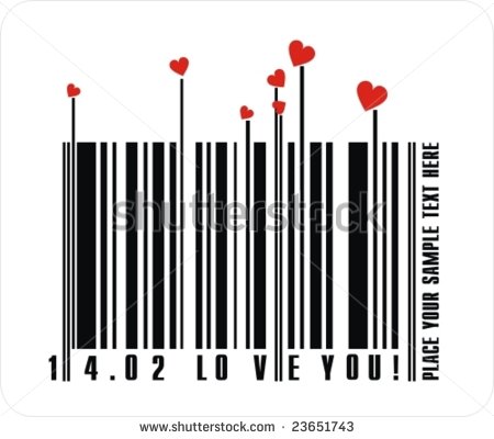 Valentines Bar Code Stock Vector 23651743   Shutterstock