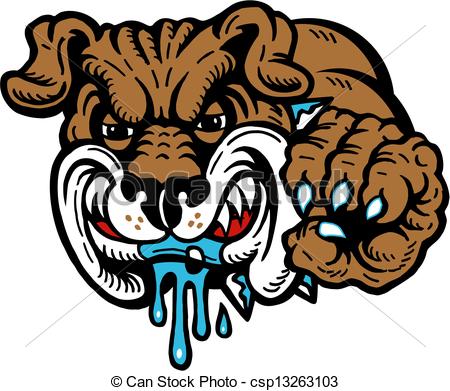 Vector Clipart Of Mean Drooling Bulldog Csp13263103   Search Clip Art