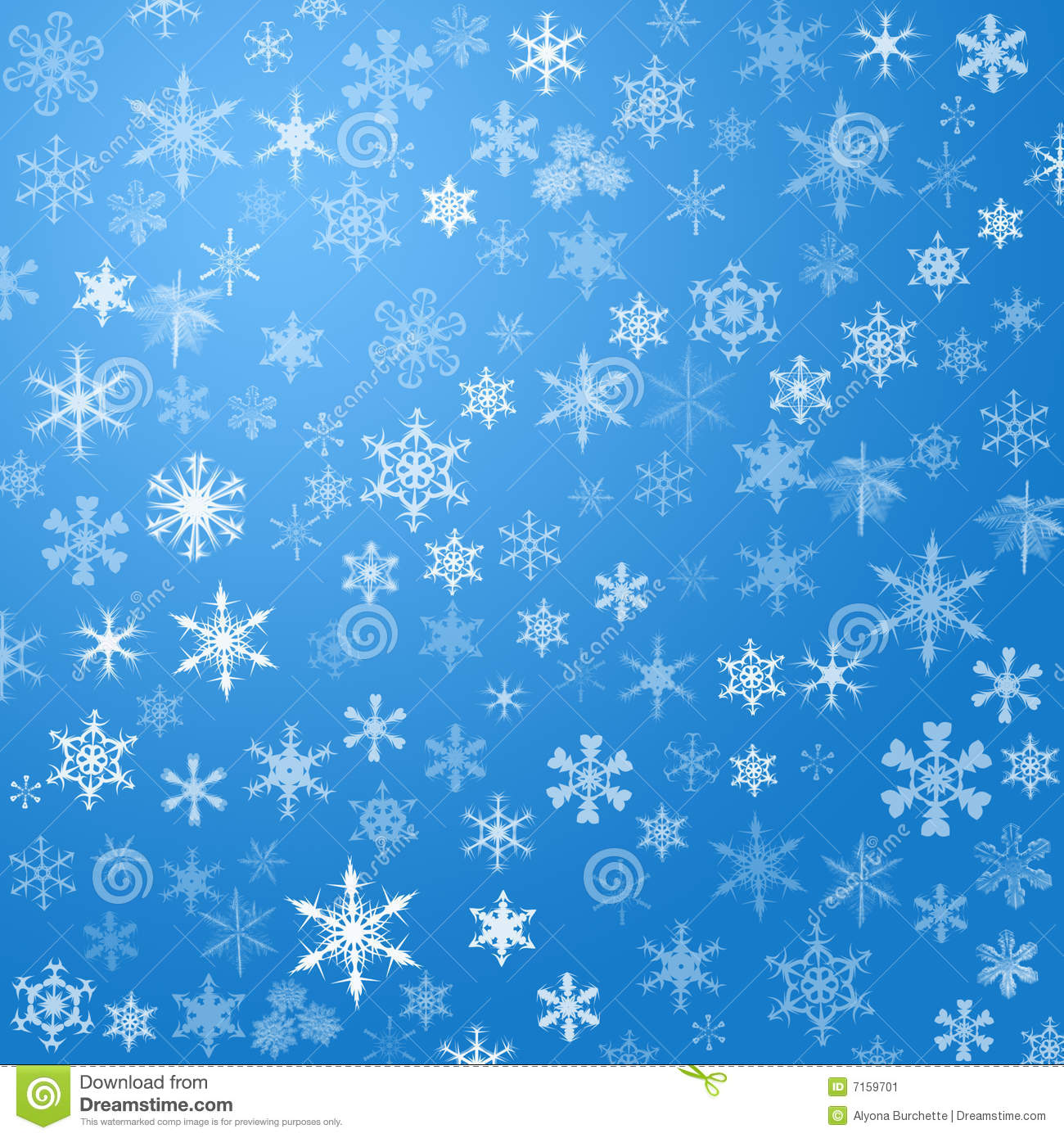 White Snowflakes On Blue Background