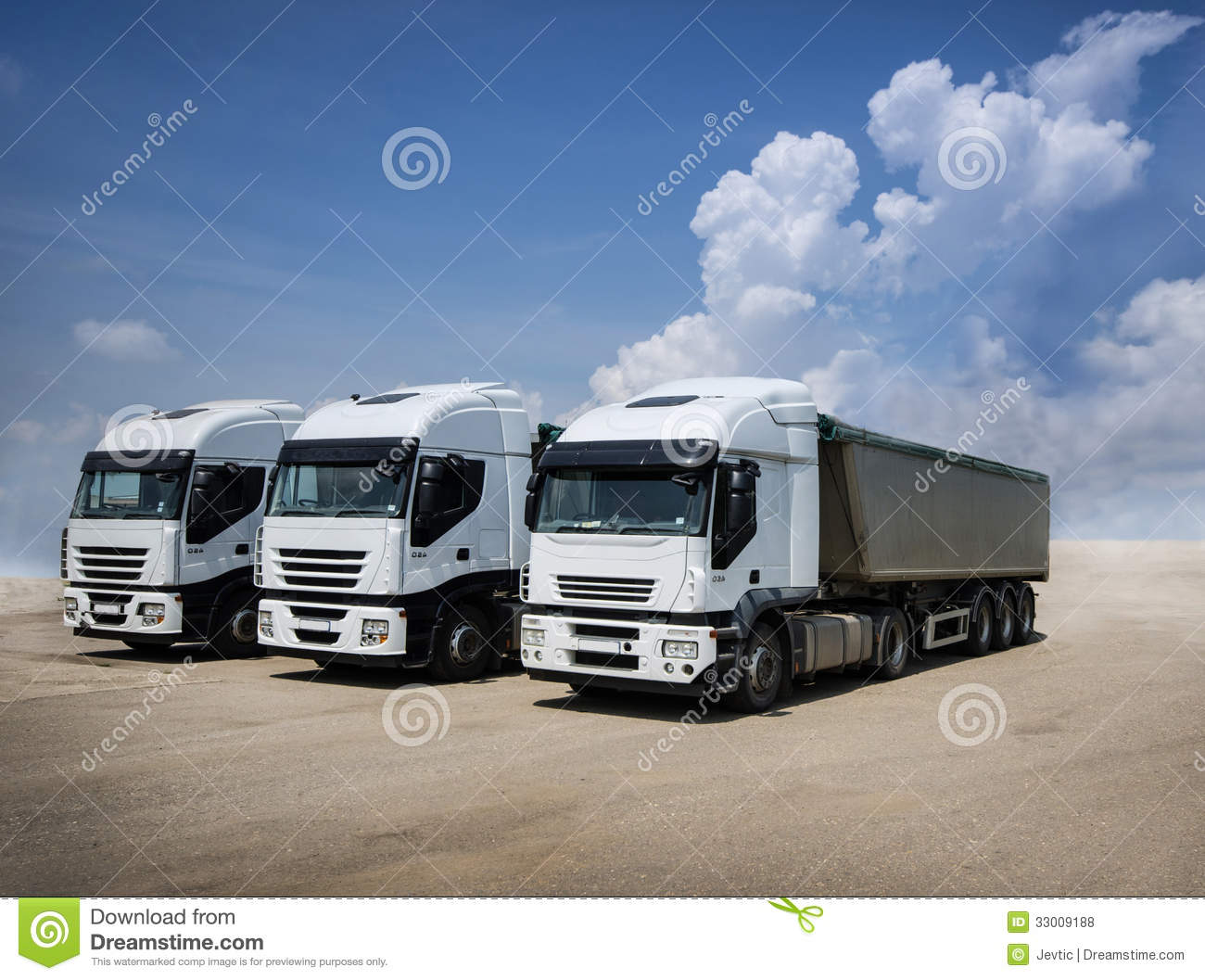 White Trucks Parked Royalty Free Stock Photos   Image  33009188