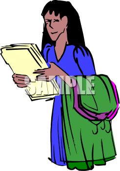 0916 5309 Assistant Bringing Files And Dry Cleaning Clipart Image Jpg