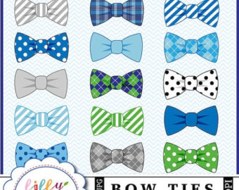 50  Off Bow Ties Clipart 15 Bowties Blue Gray Striped Polka Dots