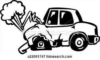 Clip Art Of  Accident Auto Automobile Car Cartoon Collision