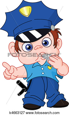 Clip Art   Young Policeman  Fotosearch   Search Clipart Illustration