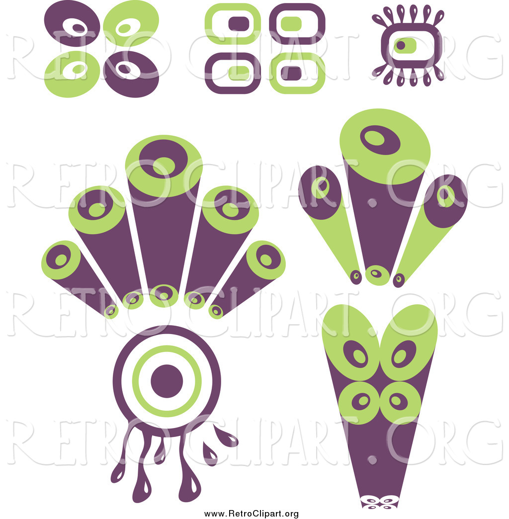 Clipart Of Purple And Green Retro Circle Designs By Prawny    858