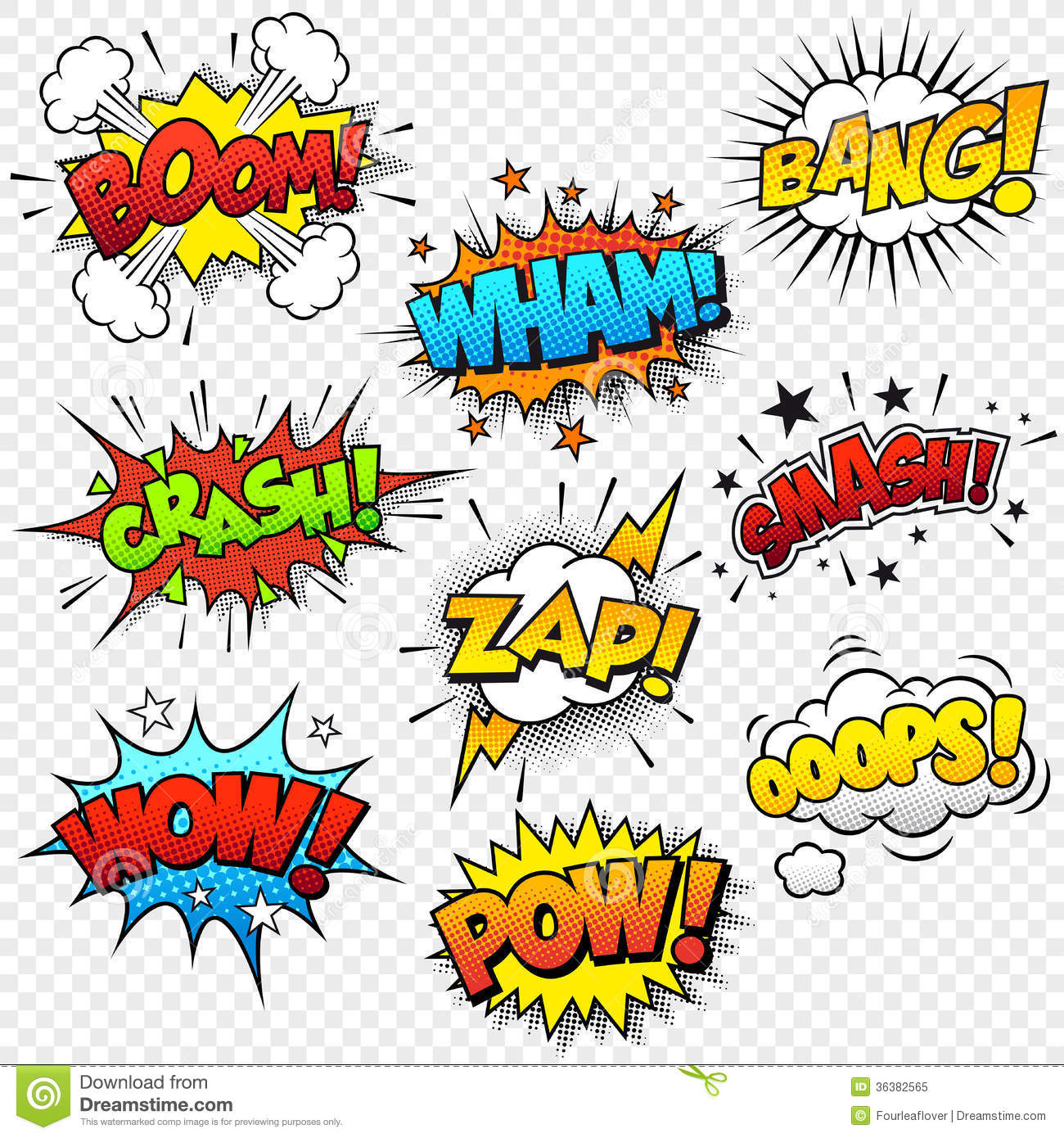 Comic Sound Effects Royalty Free Stock Photo   Image  36382565