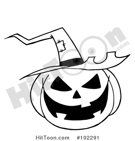 Halloween Clipart  102291  Black And White Outline Of A Jack O Lantern