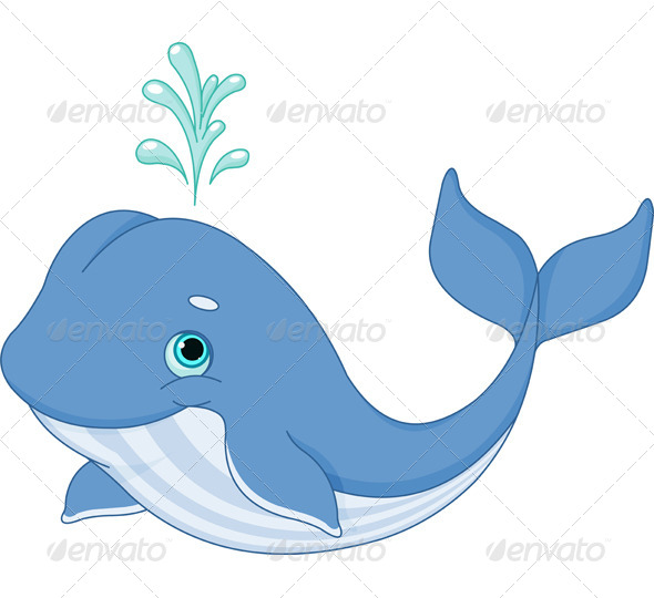 Illustration Of Cute Cartoon Whale  Eps 8 Jpg  High Resolution