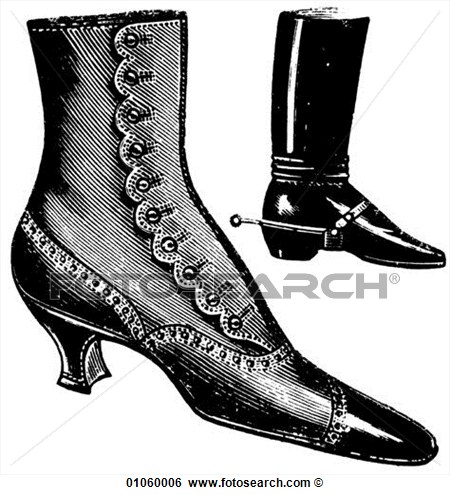 Line Art L  C  1895 Ladies Button Boot R  C  1890 Ladies Riding Boot