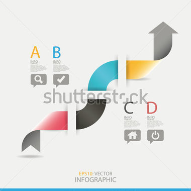 Modern Arrow Origami Style Number Options Banner Infographic  Vector