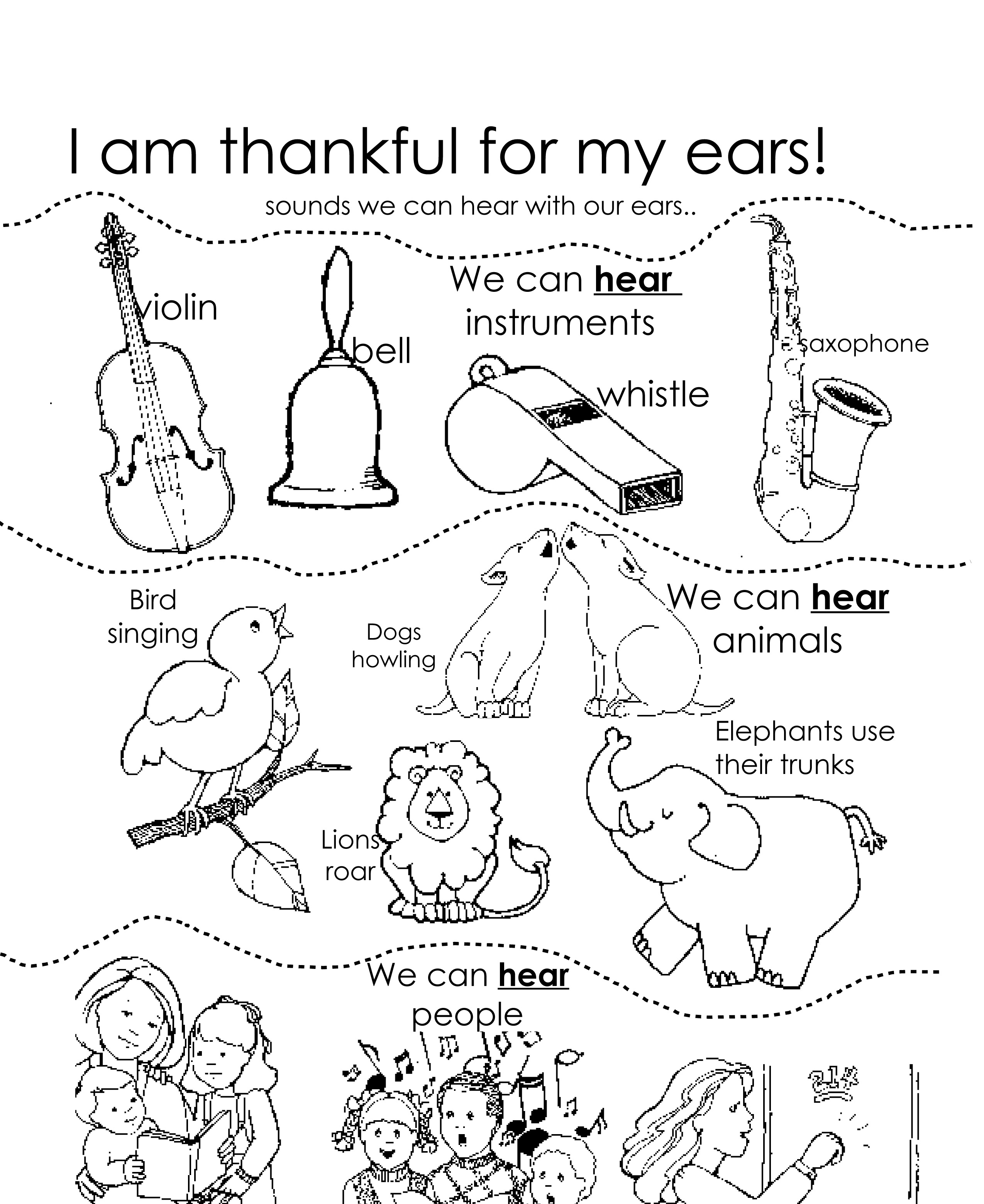 Mormonshare Com Lds Clipart I Am Thankful For My Ears Coloring Sheet