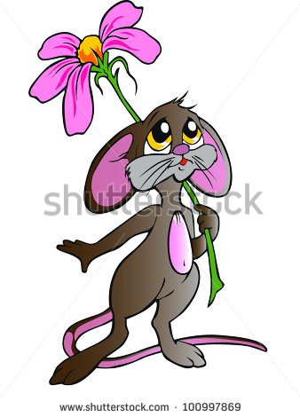 Mouse Holding Flowers