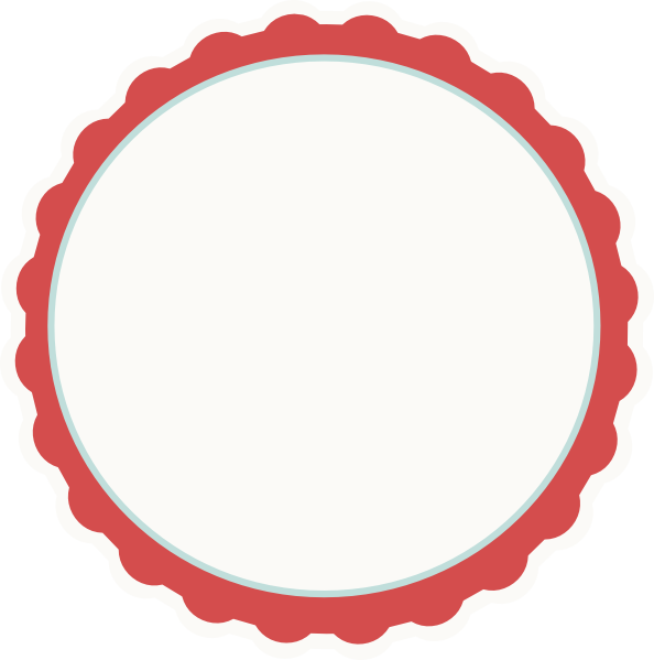 Red Ivory Aqua Scallop Circle Frame Clip Art At Clker Com   Vector    