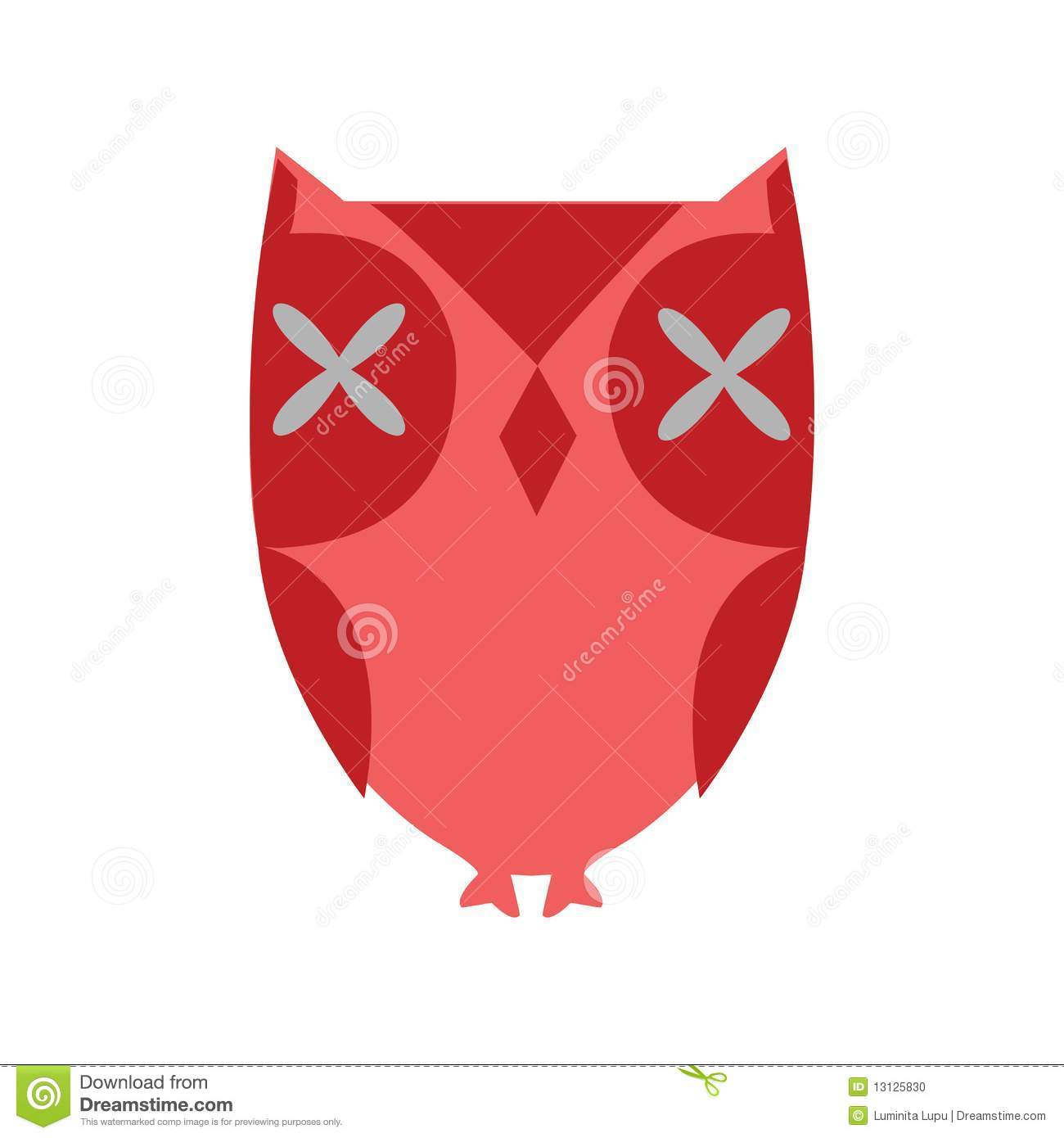 Red Owl Clipart Stylized Red Owl On White