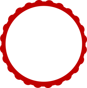Red   White Scallop Circle Frame Clip Art At Clker Com   Vector Clip