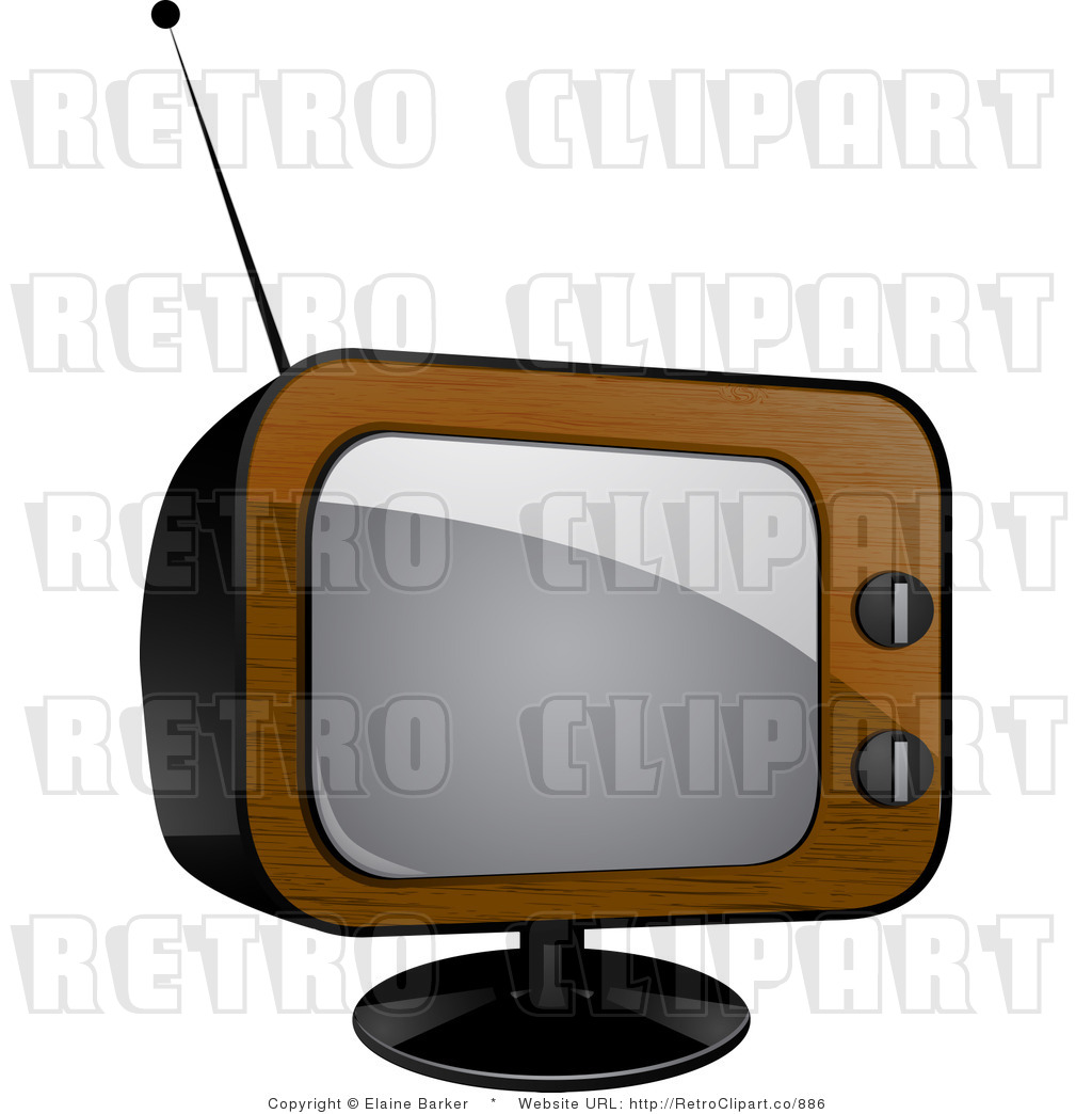 Retro Clipart Illustration Of Wood Television Set  This Tv Stock Retro
