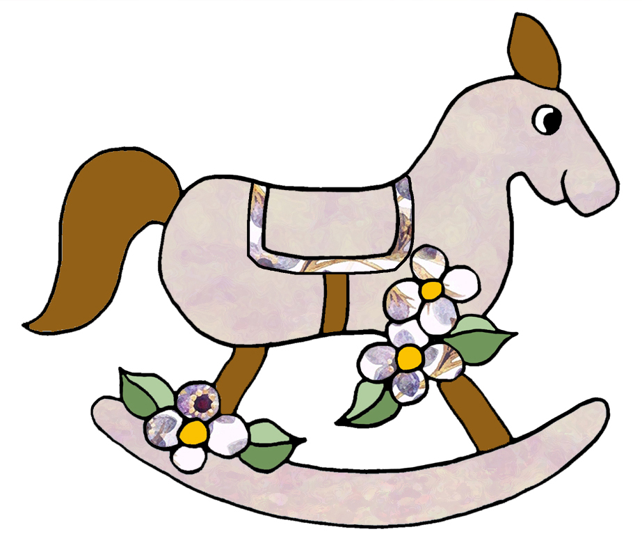 Rocking Horse Clip Art From Set A05   Purple Wood Roses Free Crafty