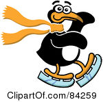 Royalty Free Rf Clipart Illustration Of A Happy Ice Skating Penguin