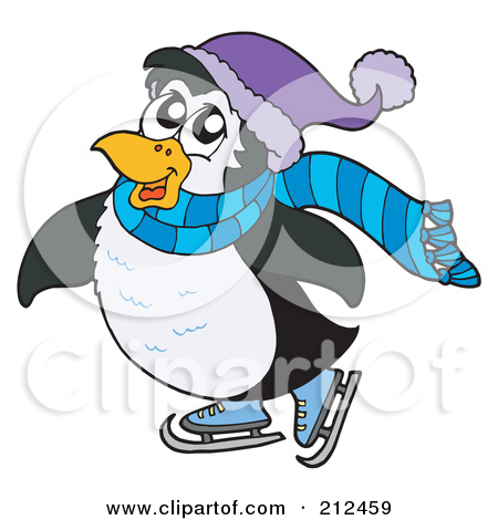 Royalty Free  Rf  Penguin Ice Skating Clipart Illustrations Vector