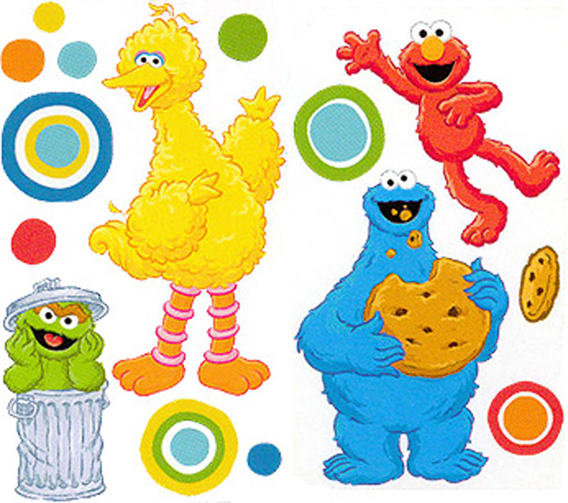 Sesame Street Wall Stickers   33 Peel And Stick Sesame Decals