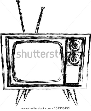 Sketch Style Retro Tv Stock Vector Illustration 104333453