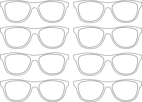Sunglasses Outline Clip Art At Clker Com   Vector Clip Art Online