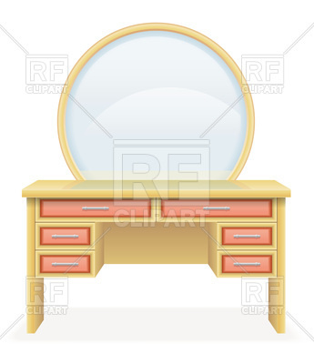 Vanity Table With Mirrow 92201 Download Royalty Free Vector Clipart    
