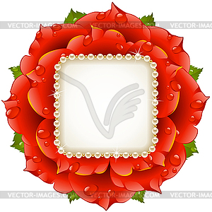 Vector Red Rose Circle Frame   Vector Eps Clipart