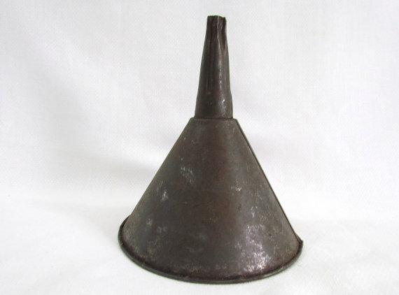 Antique Funnel Metal For Once Used For Liquids Or Dry Ingredients