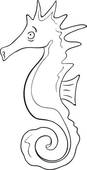 Back   Gallery For   Clipart Seahorse Black And White