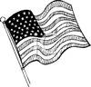 Black And White American Flag   Royalty Free Clipart Picture
