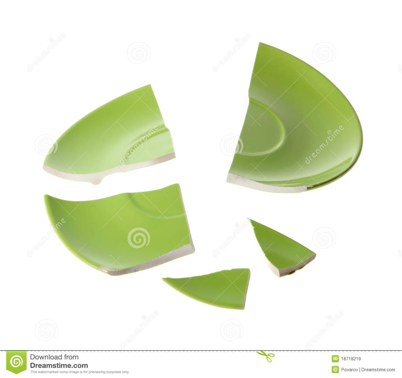 Broken Green Plate Royalty Free Stock Images   Image  18718219