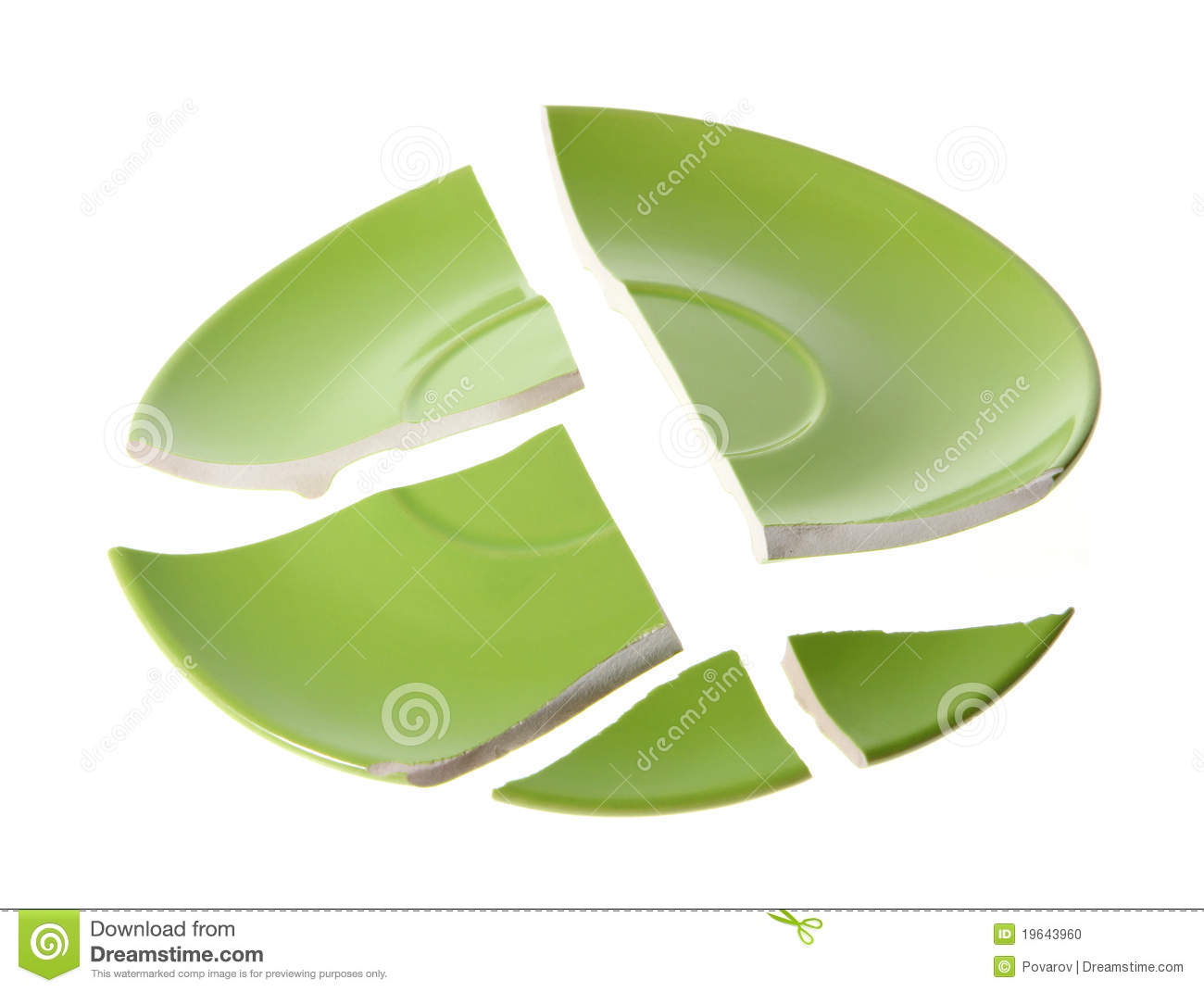 Broken Green Plate Stock Photo   Image  19643960