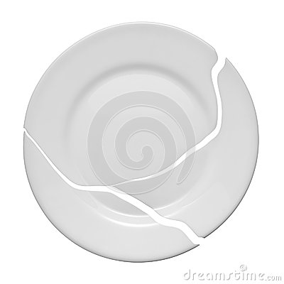 Broken Plate On A White Background Royalty Free Stock Images   Image