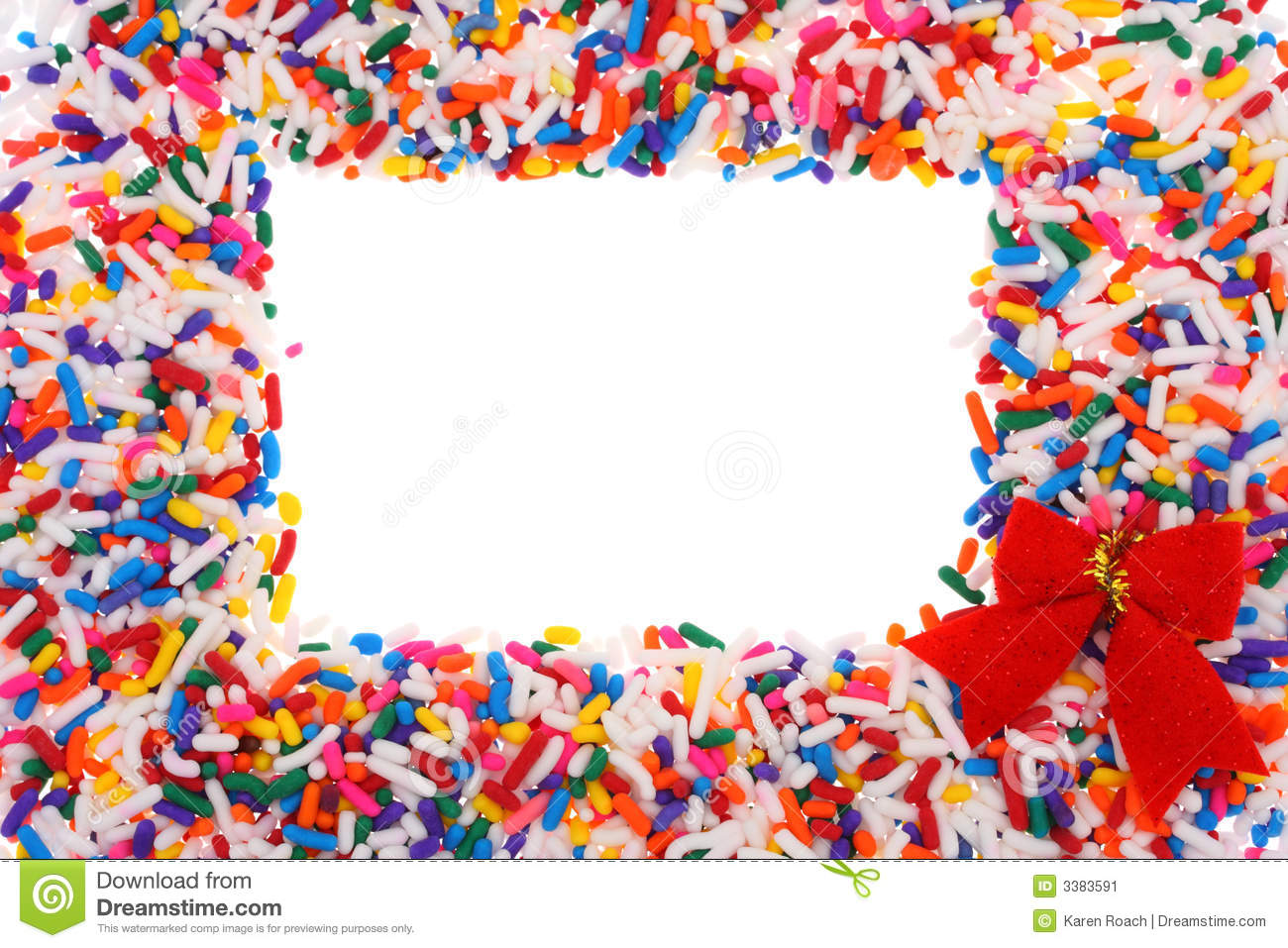 Candy Sprinkles Making A Frame With Bow 