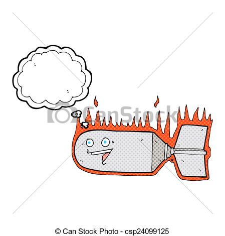 Cartoon Falling Bomb With Thought Bubble Csp24099125   Search Clipart