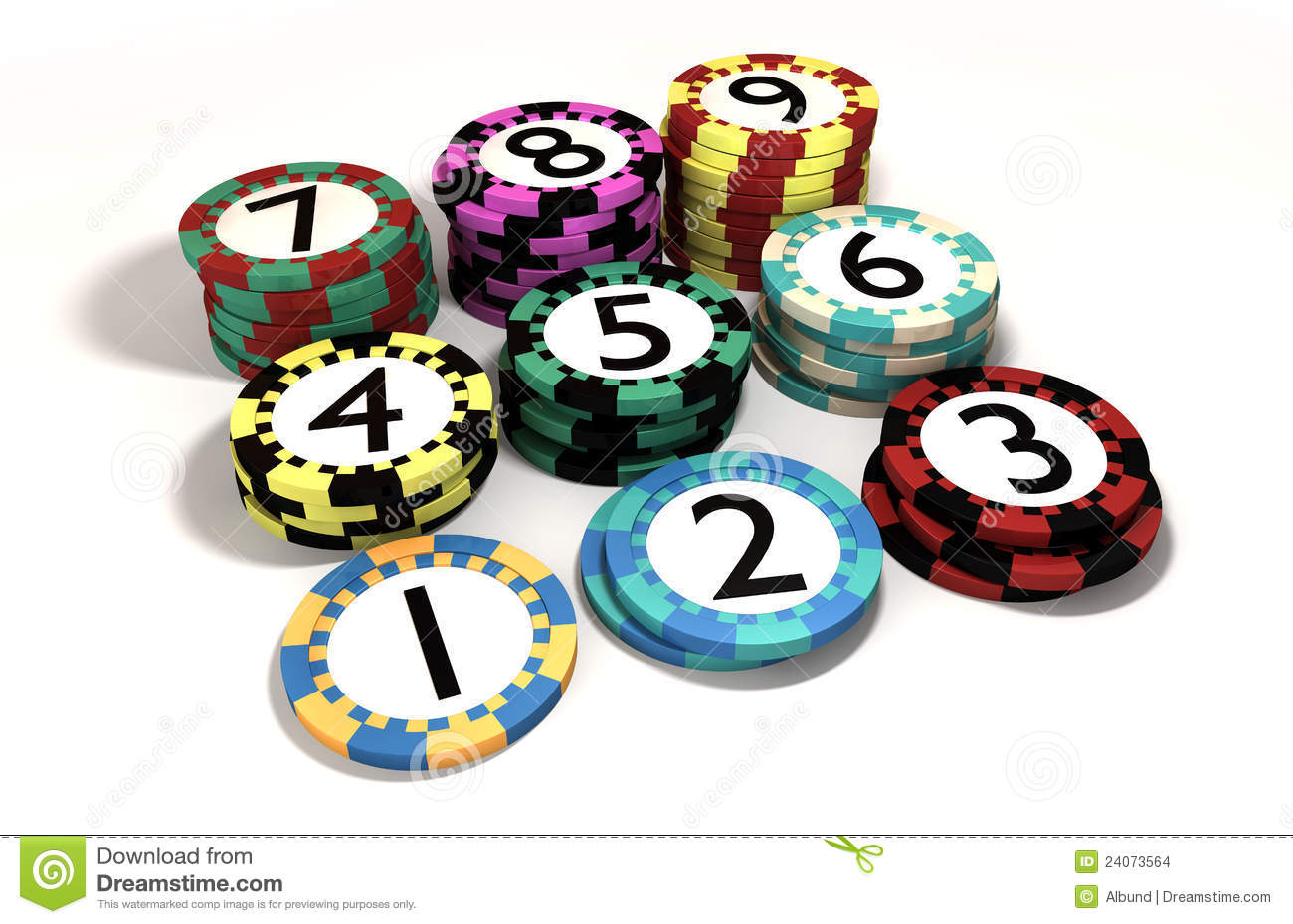Casino Chip Stacked In Quantity Order Stock Images   Image  24073564