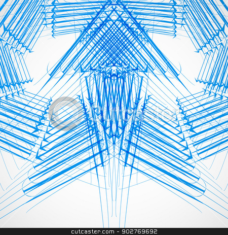 Clipart Stylish Blue Outline Sketch Arrows Vector Design Illustration