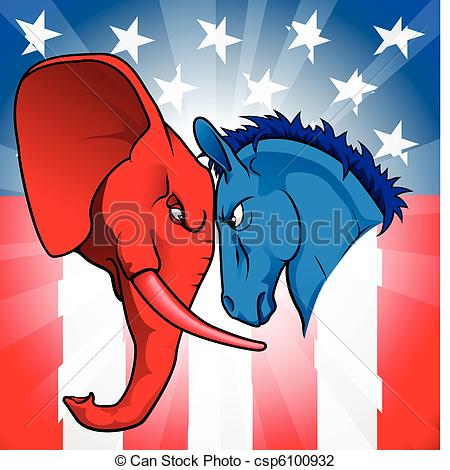 Democrat And Republican Symbols Of A    Csp6100932   Search Clipart